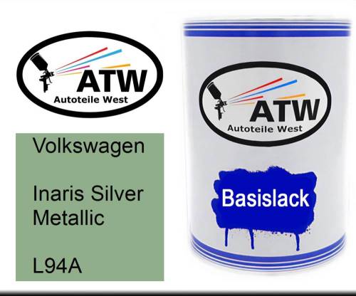 Volkswagen, Inaris Silver Metallic, L94A: 500ml Lackdose, von ATW Autoteile West.